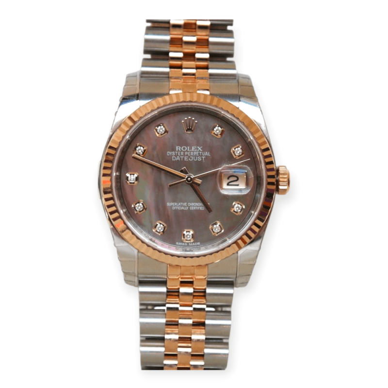 Pre-Owned Rolex DateJust 36mm Steel & Rose Gold Mother-Of-Pearl  116231