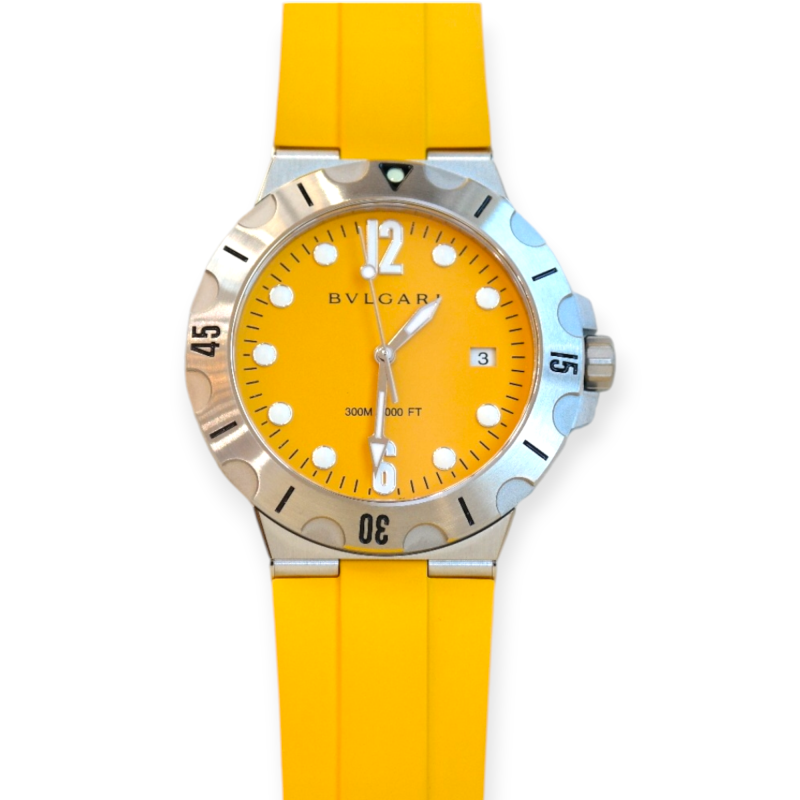 Pre-Owned Bvlgari Diagono Yellow Dial 102788