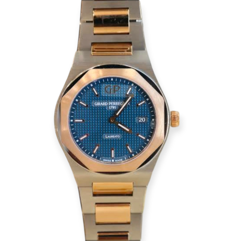 Pre-Owned Girard Perregaux Laureato Steel & Rose Gold 34mm 80189-56-432-56A