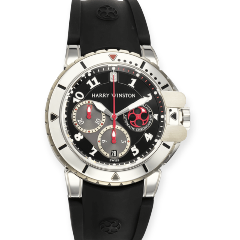 Pre-Owned Harry Winston Ocean Diver Chronograph White Gold 410-MCA44WZ
