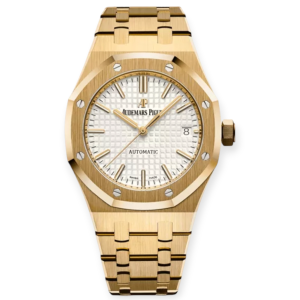 Pre-owned Audemars Piguet Royal Oak Yellow Gold 37mm White Dial  15450BA.OO.1256BA.01