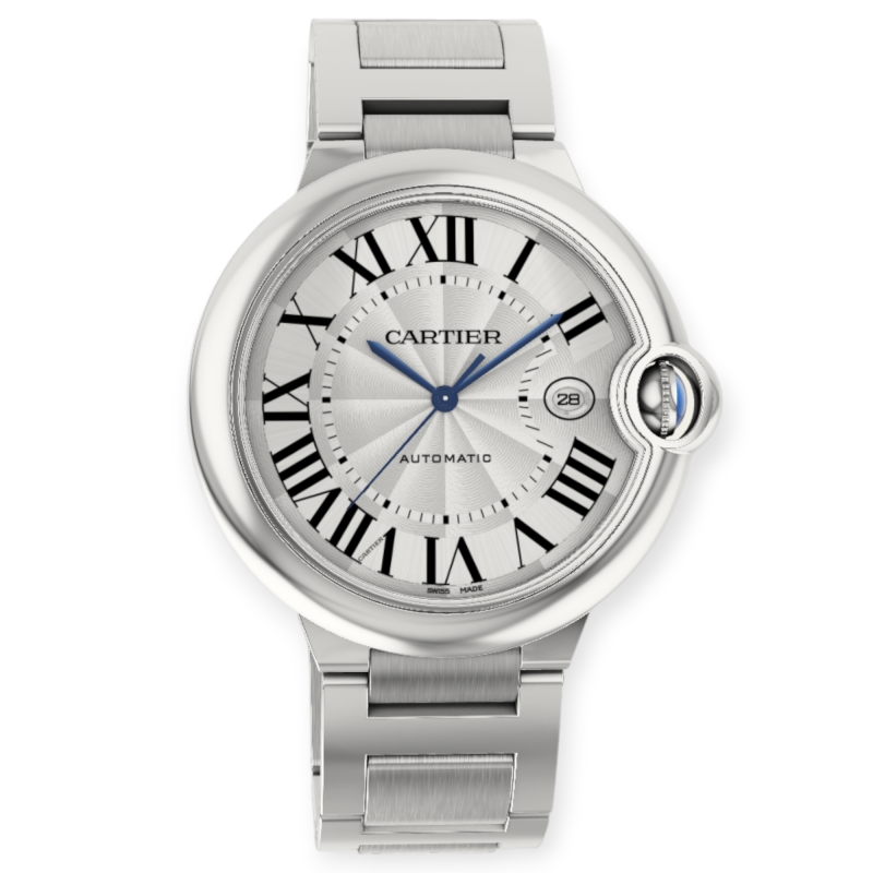 Pre-Owned Cartier Ballon Bleu Steel 42mm White Roman Dial WSBB0049