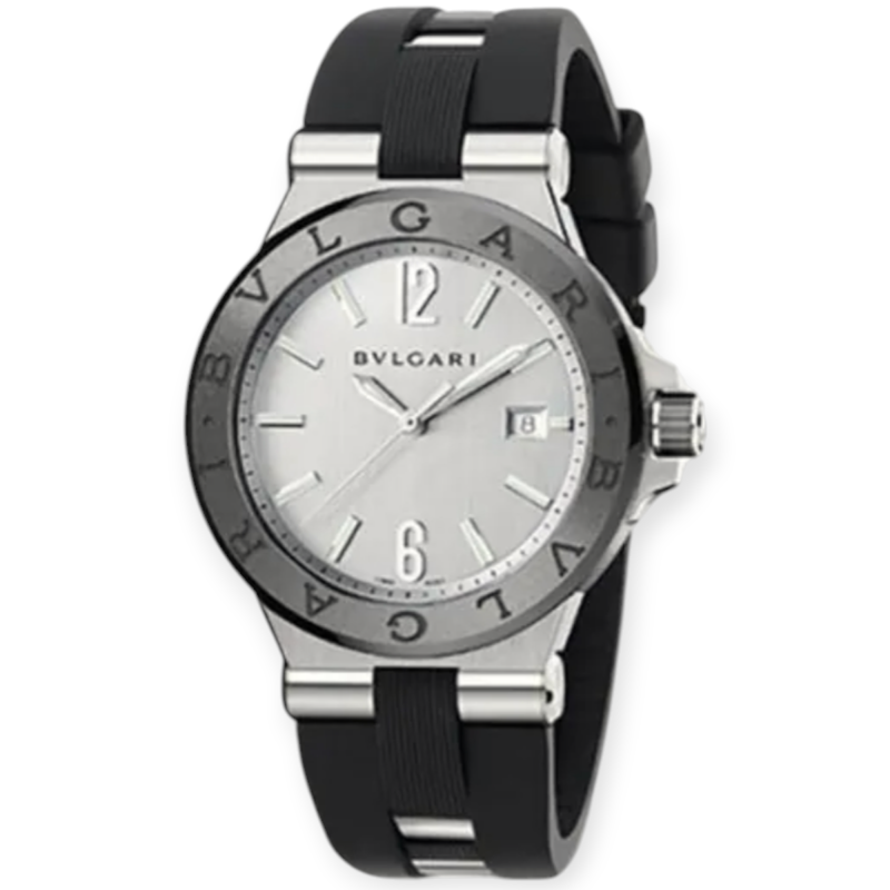 Pre-Owned Bvlgari Diagono Silvered Dial Watch 102252