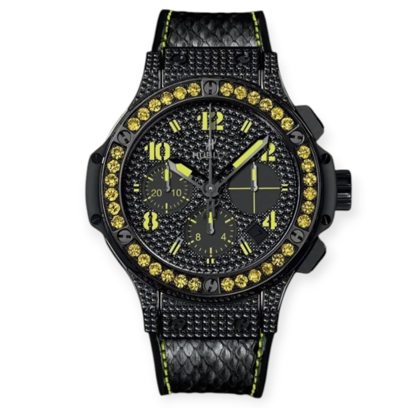Pre-Owned Hublot Big Bang Fluo Black Diamonds 41mm 341.XV.9090.PR.09