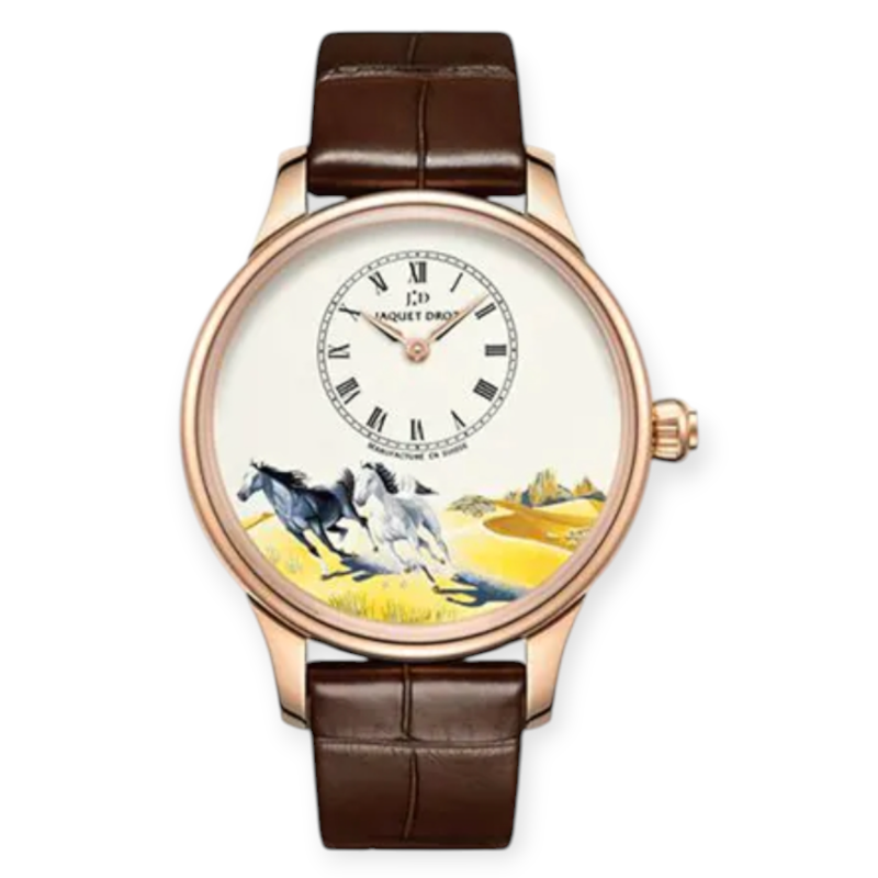 Pre-Owned Jaquet Droz Les Ateliers D Art Petite Heure Minute Enamel Painting 39mm  J005013204