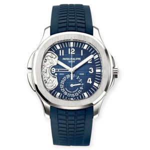 Pre-owned Patek Philippe Aquanaut Travel Time 40.8mm White Gold Blue Dial  5650G