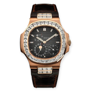 Pre-owned Patek Philippe Nautilus Rose Gold 40.5mm Diamond Afterset 5724R-001