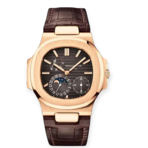 Pre-owned Patek Philippe Nautilus Rose Gold 40mm Moon Phases 5712R