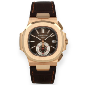 Pre-owned Patek Philippe Nautilus Rose Gold Chronograph Date 40.5mm 5980R