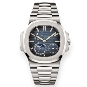 Pre-owned Patek Philippe Nautilus Stainless Steel 40mm Moon Phases 5712/1A