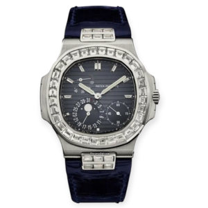 Pre-owned Patek Philippe Nautilus White Gold 40.5mm Diamond Afterset 5724G-001