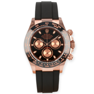 Pre-Owned Rolex Cosmograph Daytona 40mm Black Dial, Pink Counters Rose Gold 116515LN