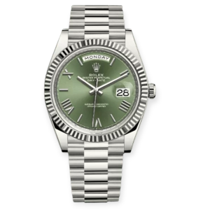 Pre-Owned Rolex Day-Date II White Gold 40mm Olive Green 228239