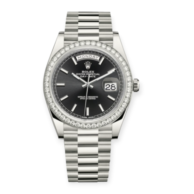 Pre-Owned Rolex Day-Date II 40mm White Gold Diamond Bezel Set 228349RBR