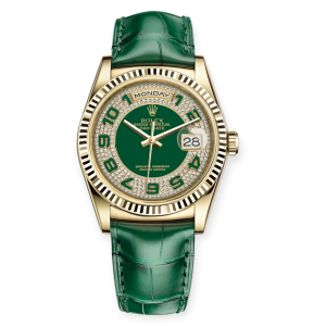 Pre-Owned Rolex DayDate Yellow Gold 36mm Paved-Diamond Dial 118138