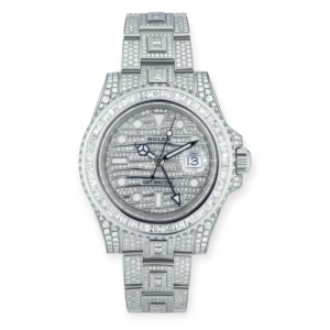 Pre-Owned Rolex GMT-Master II 40mm 116710LN Stainless Steel Diamonds AfterSet