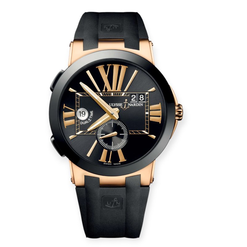Pre-Owned Ulysse Nardin Executive Dual Time Rose Gold 43mm 246-00