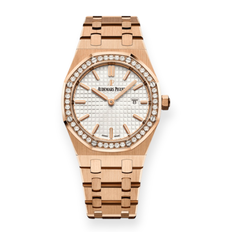 Pre-Owned Audemars Piguet Royal Oak 33mm Rose Gold Diamond Bezel Set 67651OR.ZZ.1261OR.01