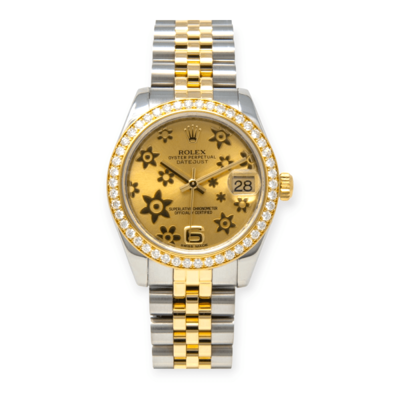 Pre-Owned Rolex DateJust 31 Champagne Floral Motif Dial 178383