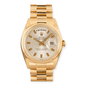 Pre-Owned Rolex Day-Date Yellow Gold 36mm Silver Dial President 1803