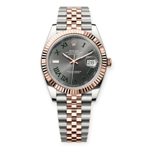 Pre-Owned Rolex DateJust 41mm Steel & Rose Gold Gray Roman Dial "Wimbledon" 126331-0016