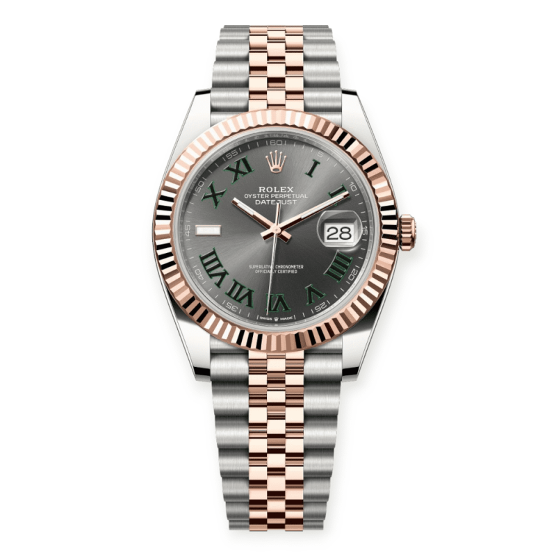 Pre-Owned Rolex DateJust 41mm Steel & Rose Gold Gray Roman Dial "Wimbledon" 126331-0016