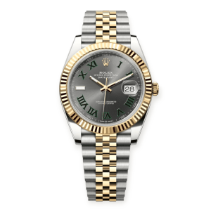 Pre-Owned Rolex DateJust Steel & Yellow Gold 41mm Slate Gray Roman Dial "Wimbledon" 126333