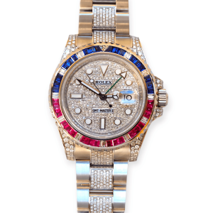 Pre-Owned Rolex GMT-Master II 116710LN 40mm Blue & Pink Sapphire Afterset