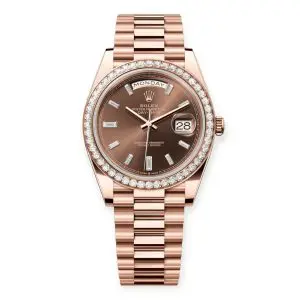 Pre-Owned Rolex Day-Date II 40mm Rose Gold Diamond Bezel Set 228345RBR