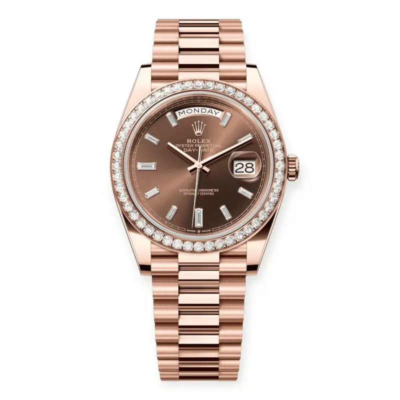 Pre-Owned Rolex Day-Date II 40mm Rose Gold Diamond Bezel Set 228345RBR