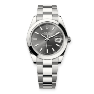 Pre-Owned Rolex DateJust 41mm Rhodium Index Dial Smooth Bezel Oyster 126300-0007