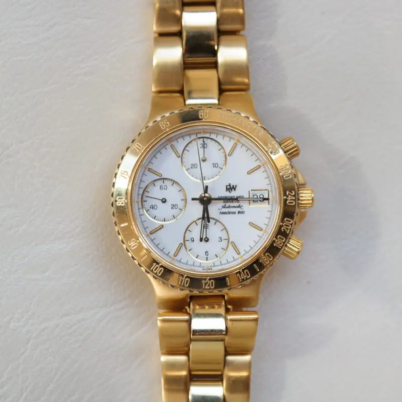 Pre-Owned Raymond Weil Chronograph 39mm 18k Yellow Gold Plated