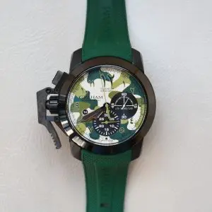 Pre-Owned Graham Chronofighter Oversize Arrow Green Camouflage 2CCAU.G04A