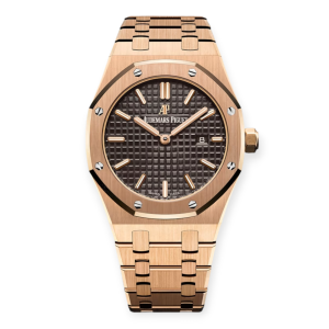 Pre-owned Audemars Piguet Royal Oak 33mm Rose Gold Choco-Dial 67650OR.OO.1261OR.01