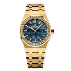 Pre-owned Audemars Piguet Royal Oak 33mm Full Yellow Gold Diamond Bezel Set 67651BA.ZZ.1261BA.02