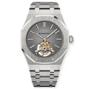 Pre-owned Audemars Piguet Royal Oak 41mm Tourbillon Extra-Thin Platinum 26510PT.OO.1220PT.01