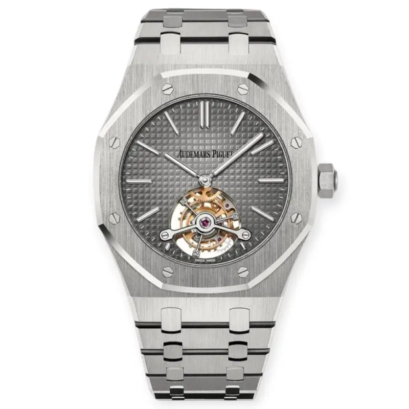 Pre-owned Audemars Piguet Royal Oak 41mm Tourbillon Extra-Thin Platinum 26510PT.OO.1220PT.01