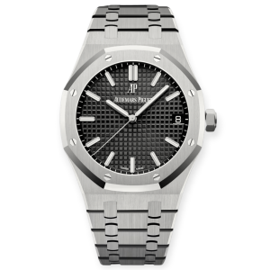 Pre-owned Audemars Piguet Royal Oak Steel Black Dial 41mm 15500ST.OO.1220ST.03