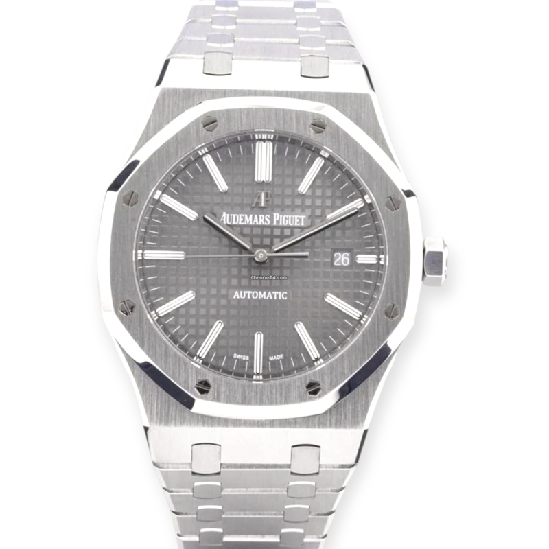 Pre-owned Audemars Piguet Royal Oak Steel Gray Dial 41mm 15400ST.OO.1220ST.04