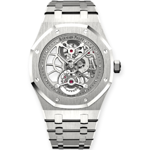 Pre-owned Audemars Piguet Royal Oak Tourbillon Extra-thin Openworked 26518ST.OO.1220ST.01