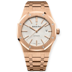 Pre-owned Audemars Piguet Royal Oak 41mm Rose Gold Silver-Toned Dial 15400OR.OO.1220OR.02