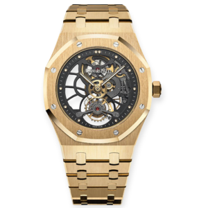 Pre-owned Audemars Piguet Royal Oak Tourbillon YellowGold Openworked 26513BA.OO.1220BA.01