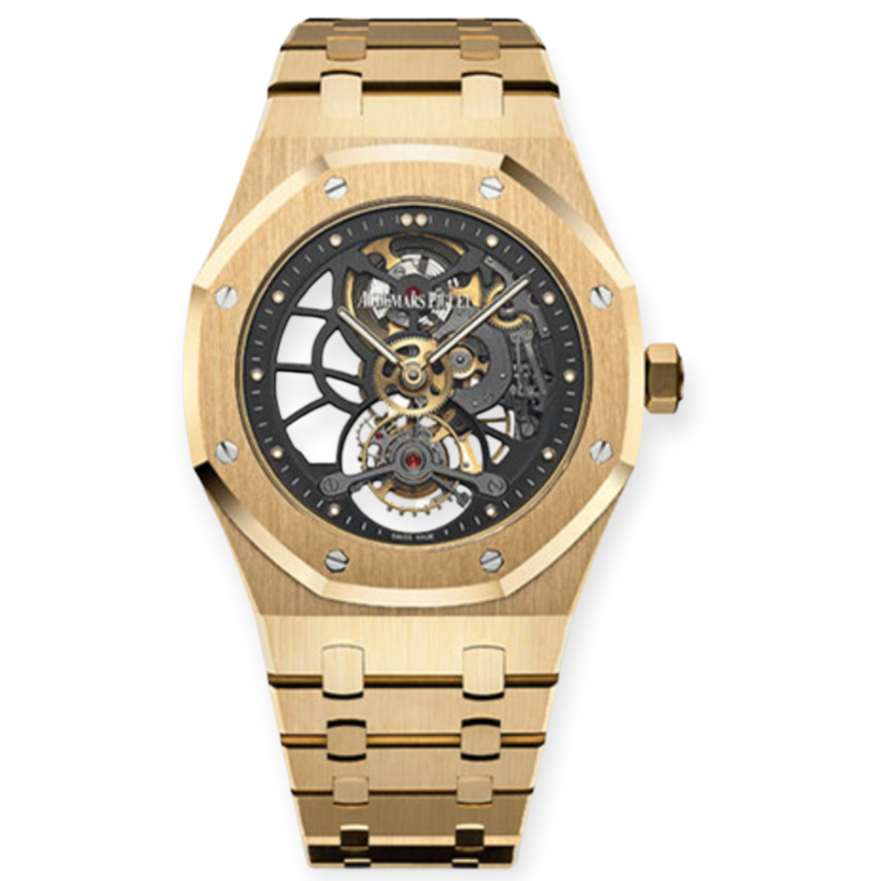 Pre-owned Audemars Piguet Royal Oak Tourbillon YellowGold Openworked 26513BA.OO.1220BA.01