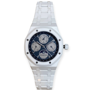 Pre-owned Audemars Piguet Royal Oak Perpetual Calendar 41mm White Ceramic 26579CB.OO.1225CB.01
