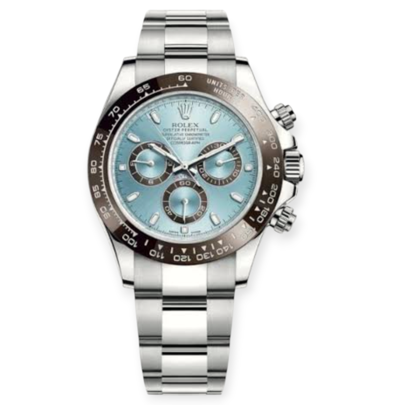 Pre-owned Rolex Cosmograph Daytona Platinum 40mm Ice Blue Dial 116506