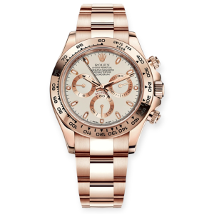 Pre-owned Rolex Cosmograph Daytona Rose Gold 40mm Ivory Dial 116505