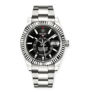 Pre-owned Rolex Sky-Dweller 42mm Oystersteel Black-Index Dial 326934