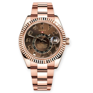 Pre-owned Rolex Sky-Dweller Rose Gold 42mm Choco-Arabic Numbers 326935