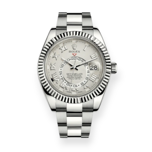 Pre-owned Rolex Sky-Dweller White Gold 42mm White Roman Numeral 326939