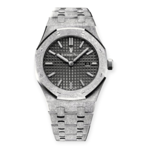 Pre-owned Audemars Piguet Royal Oak 33mm Frosted White Gold Black Dial 67653BC.GG.1263BC.02